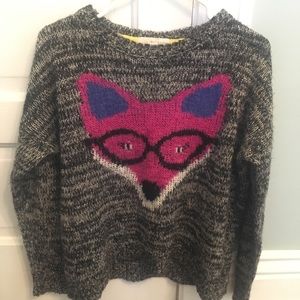 Fox with glasses sweater